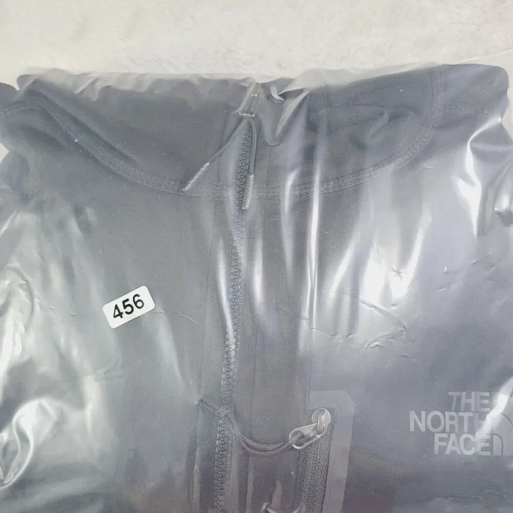 The North Face Softshell Jacket Mens Medium Black Full Zip Chest Pocket Hiking